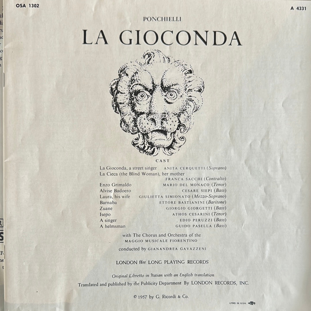 LA GIICONDA OPERA Ponchielli