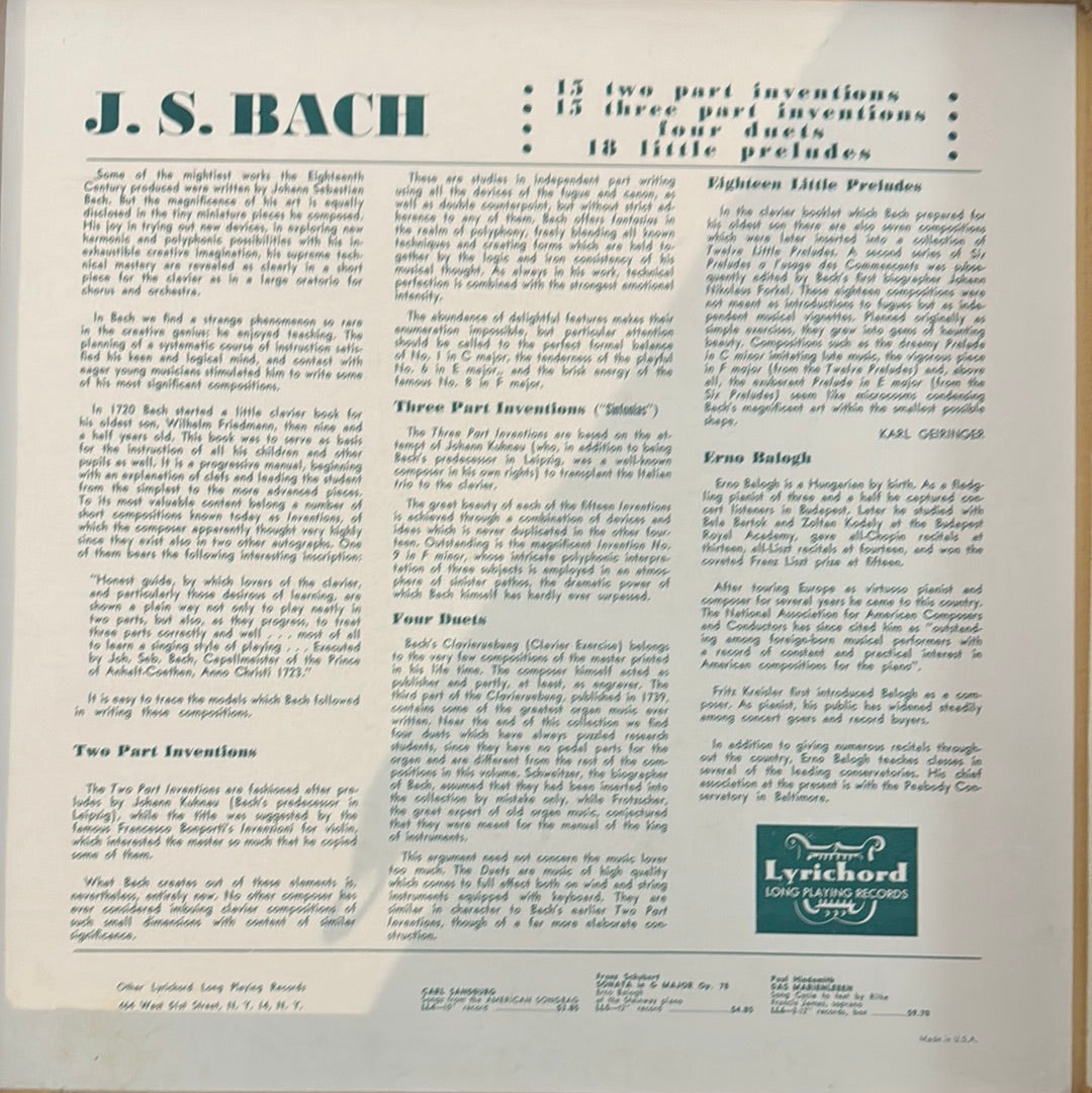 TWO AND THREE PART INVENCION Bach