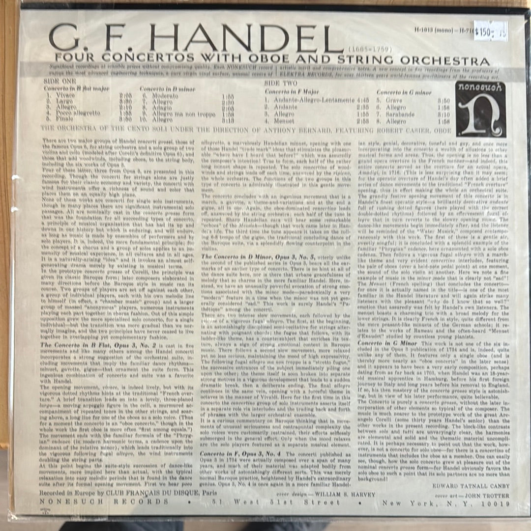 FOUR CONCERTO WITH OBOE Haendel