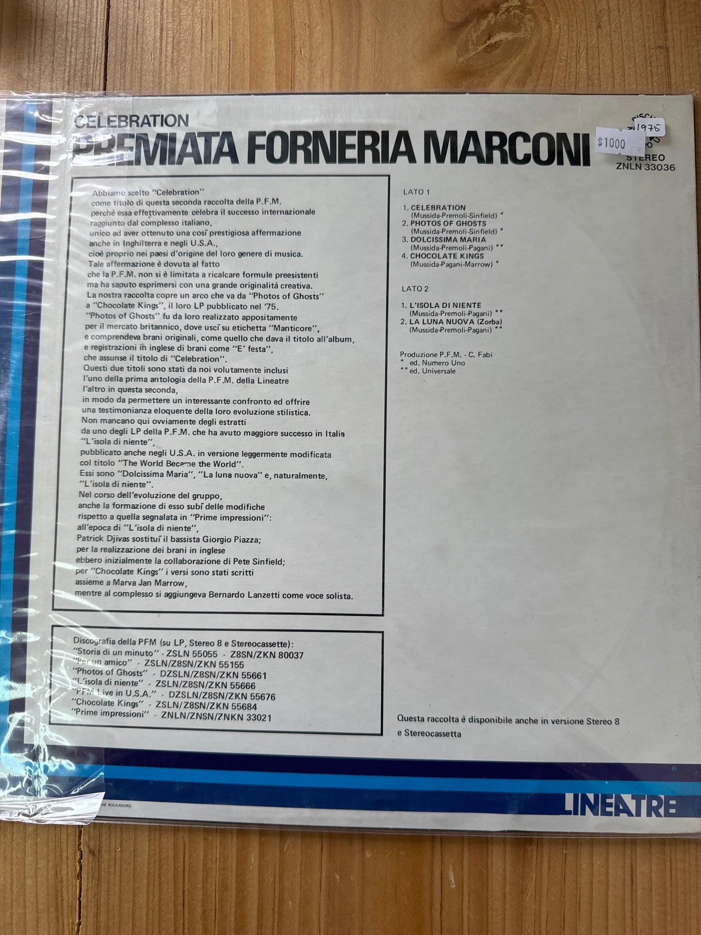 CELEBRATION Premiata Forneria Marconi